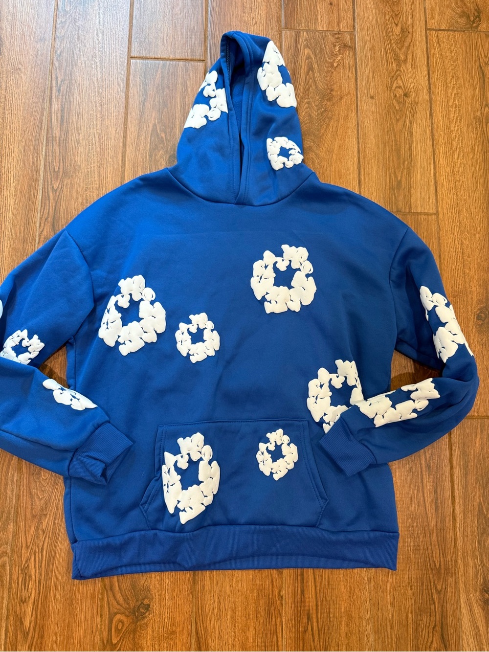 Denim tears Blue Graphic Hoodie with White  Prints / men’s large